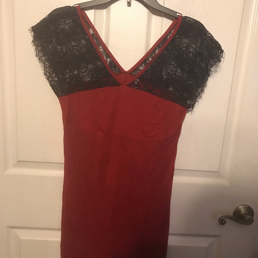 Women Dress Red/Black Lace Size XL